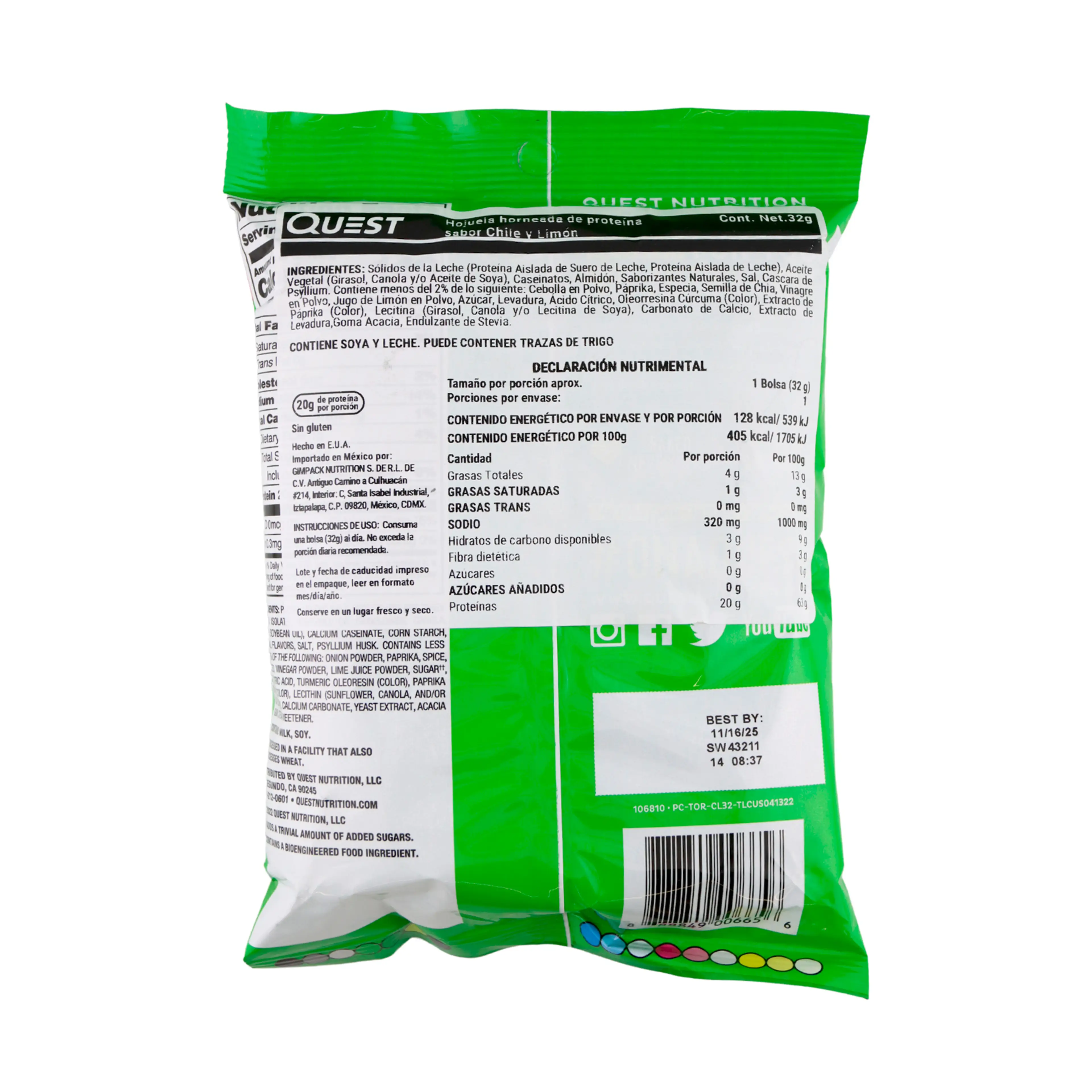 Chips Proteina Chile Limon Quest