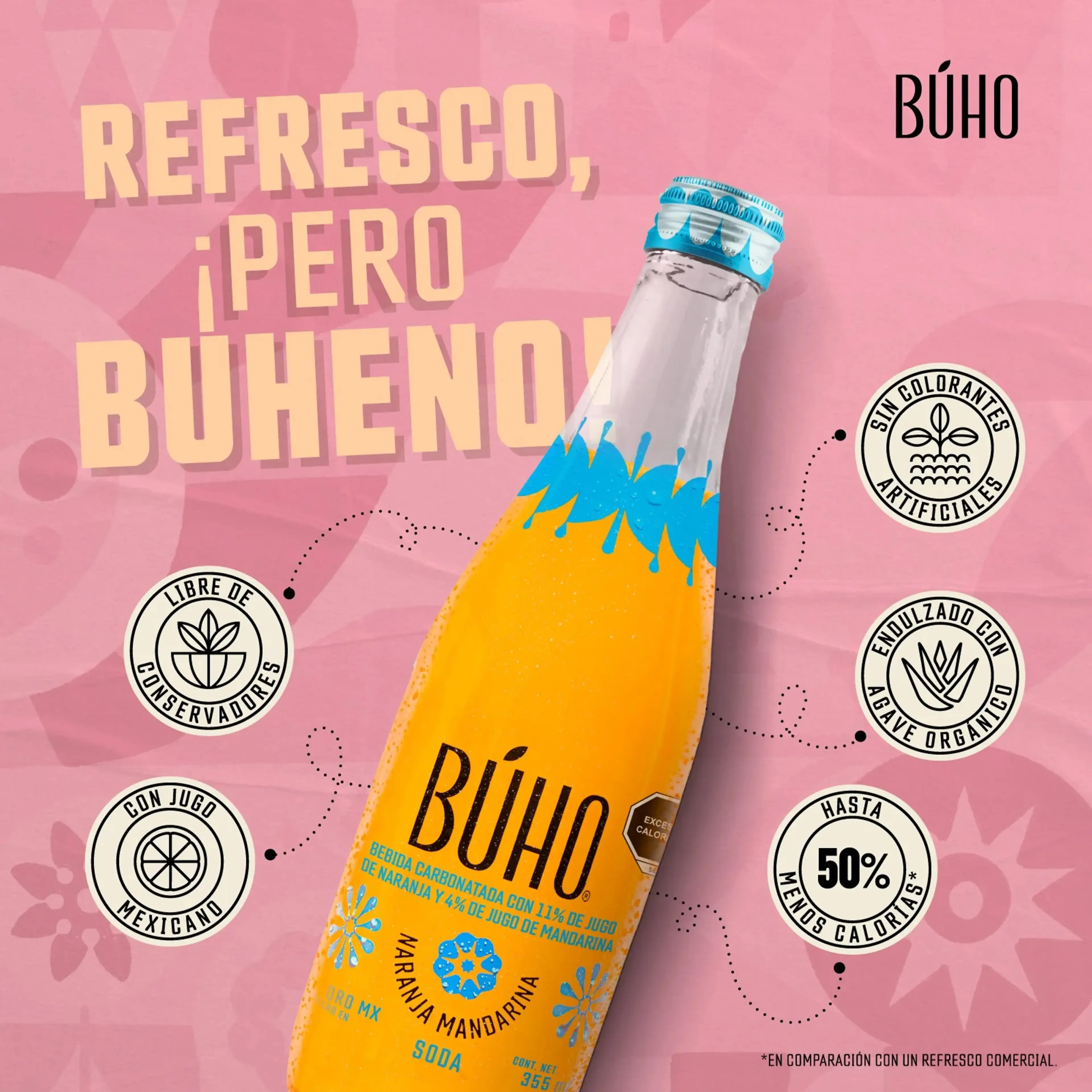 Soda Natural Naranja Mandarina Buho