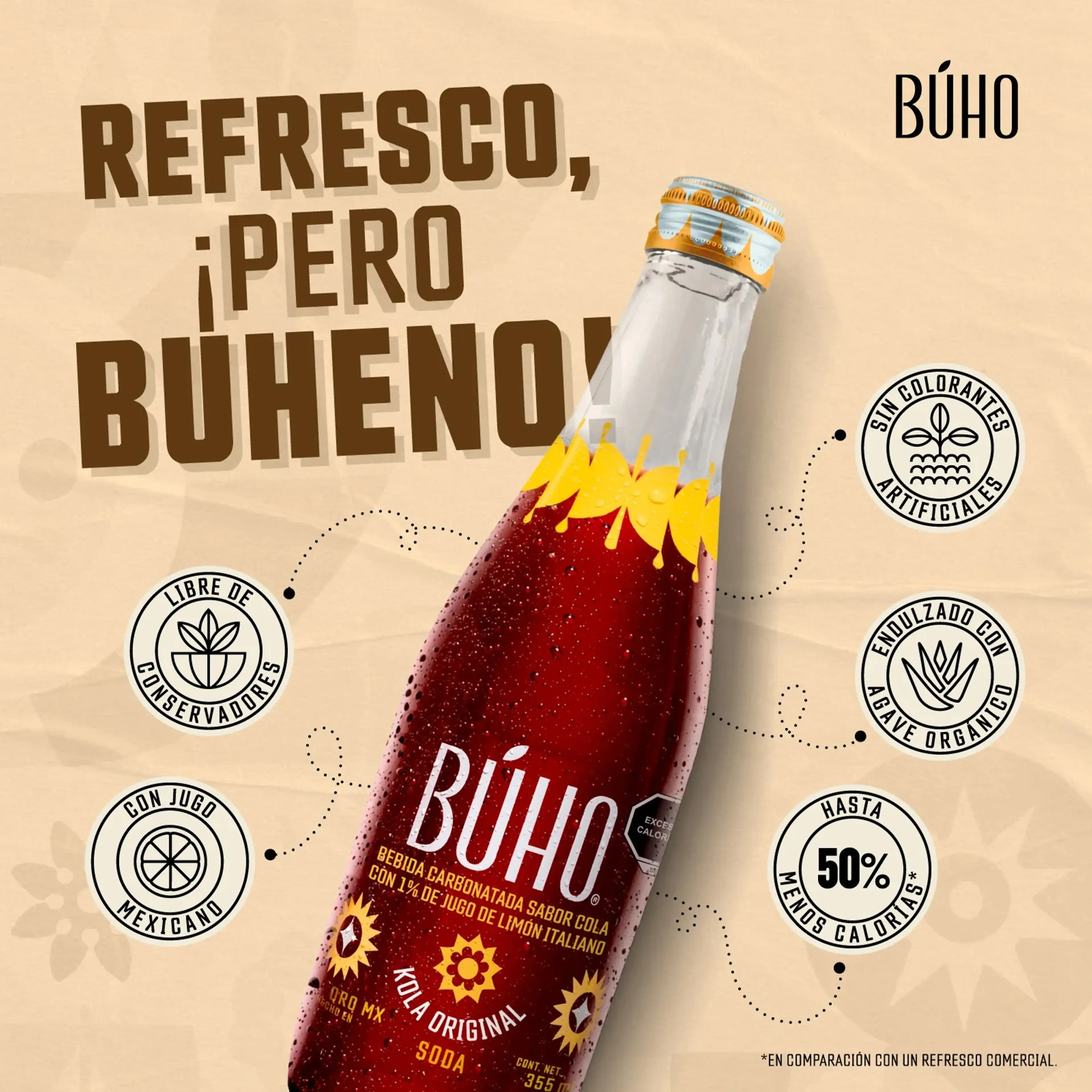 Soda Natural Kola Clásica Búho