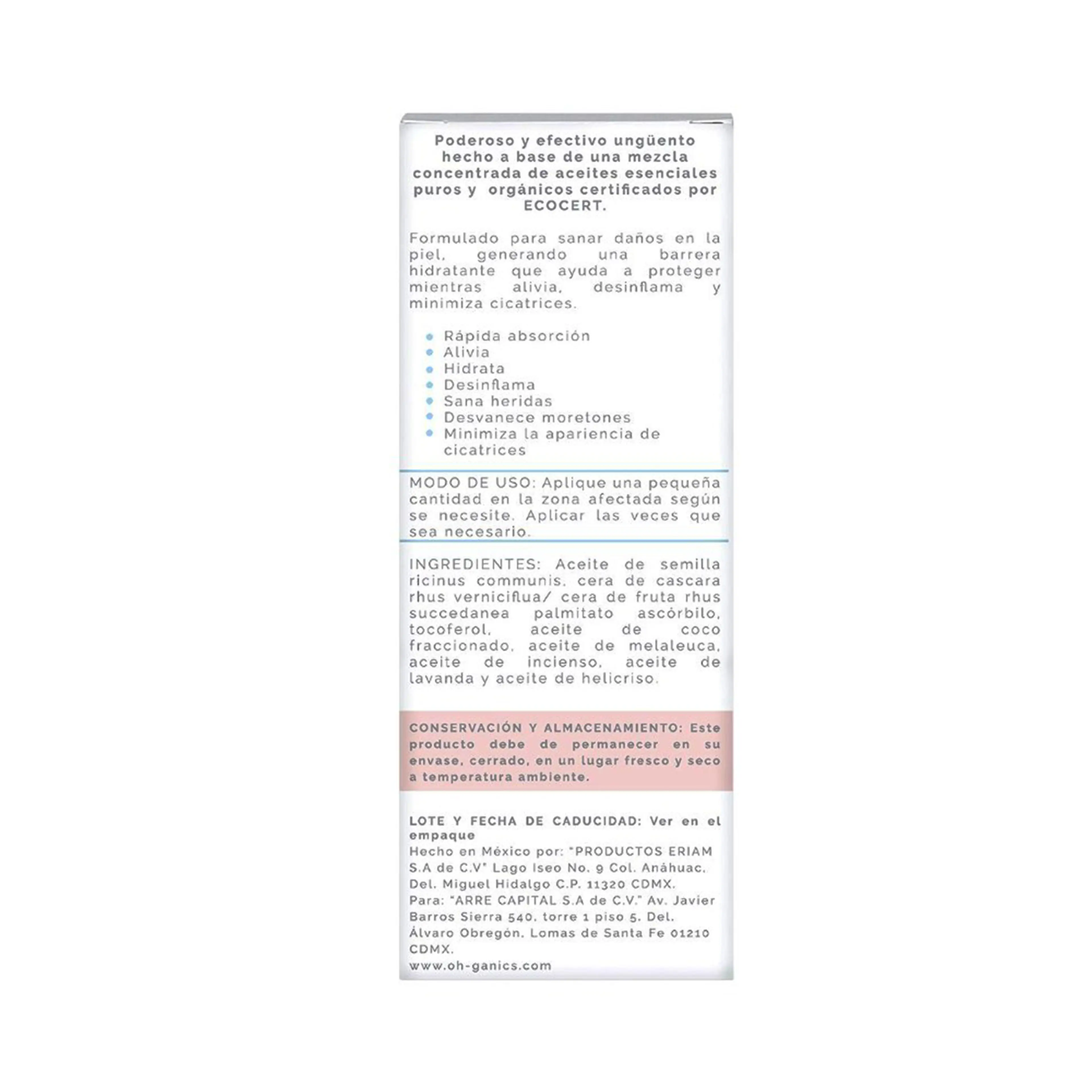 OH!GANICS Ungüento a Base de Aceites Esenciales Sana Sana para Bebé multiusos ayuda a aliviar raspones piquetes quemaduras resequedades y Más de 14 gr