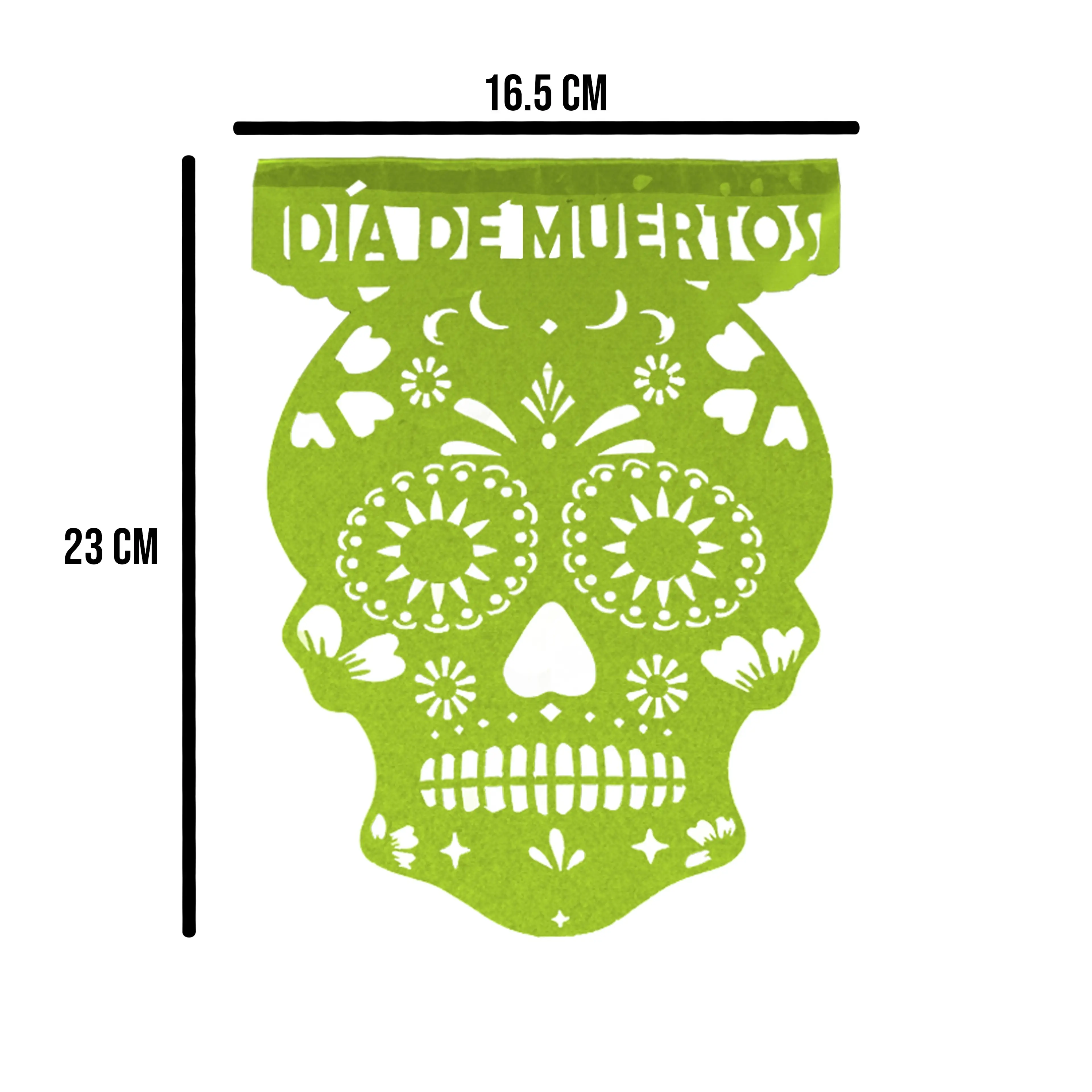 Medidas tira de papel picado de Día de Muertos