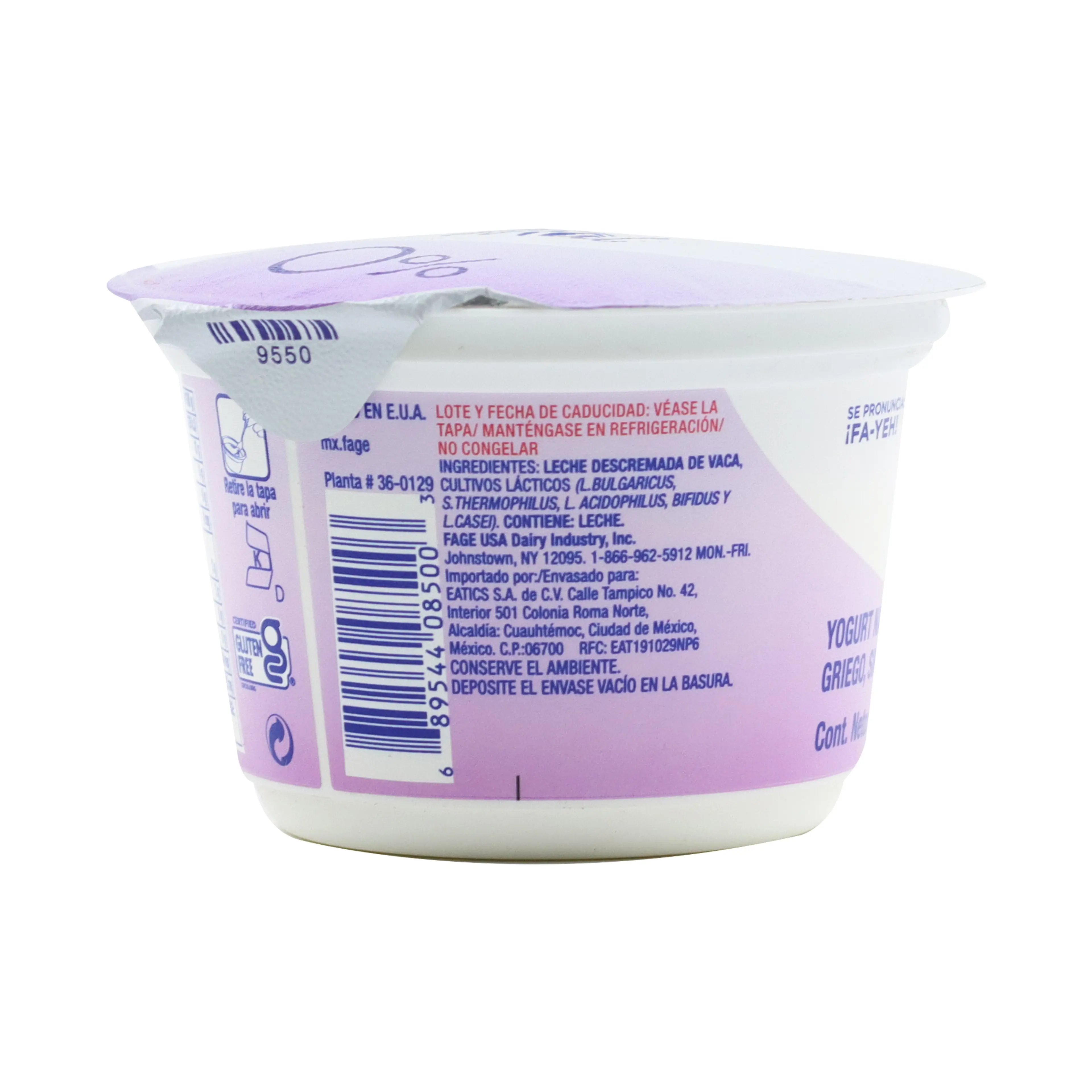 Yogurt Griego Natural 0% FAGE